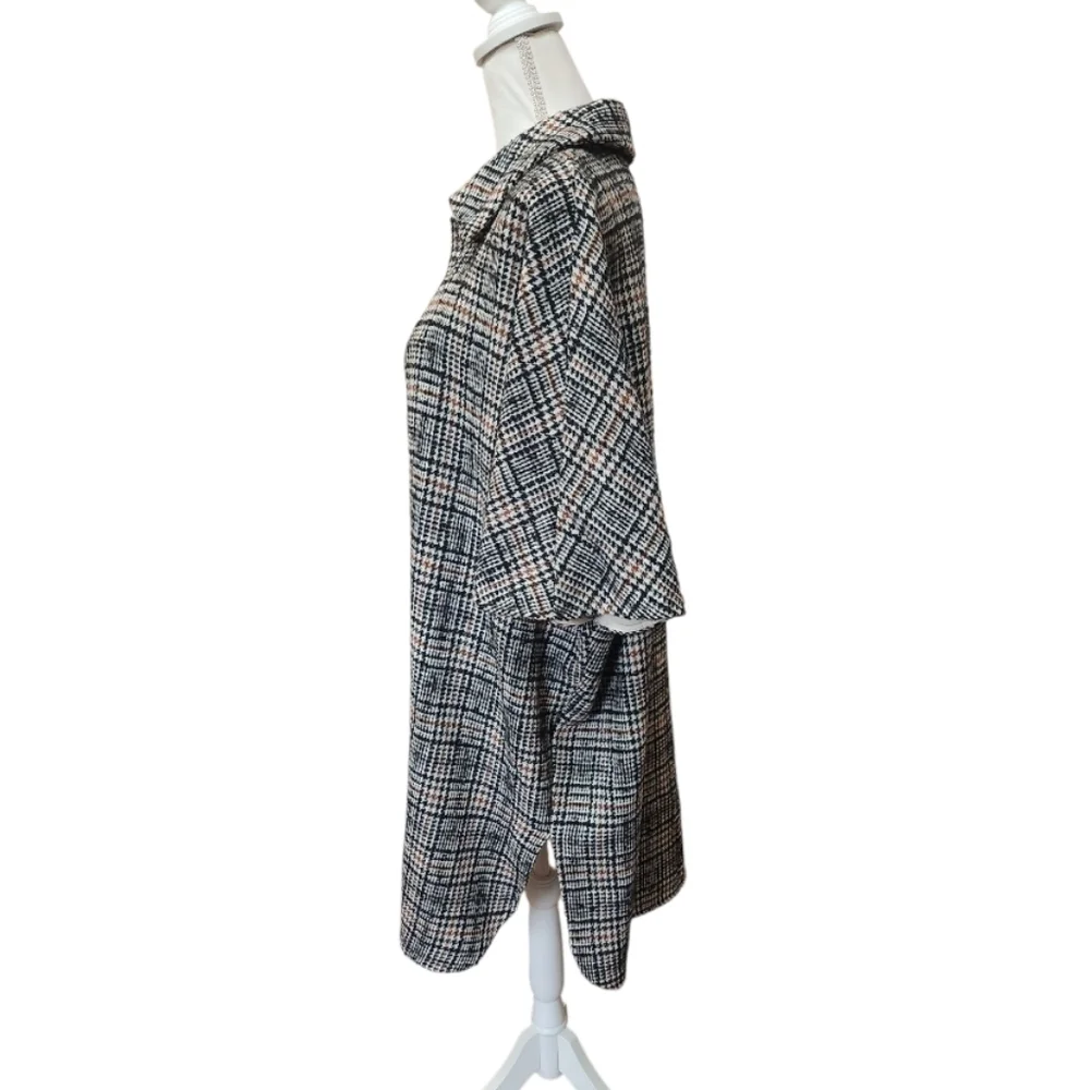 THML NWT Women's Plaid Houndstooth Open Front Jacket/Poncho Combo, Small